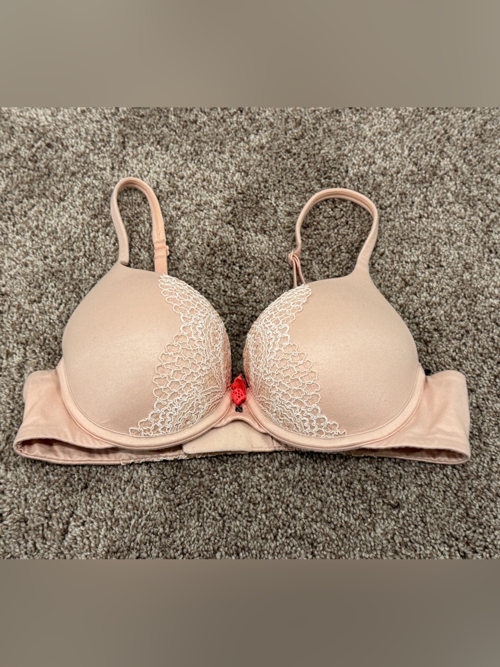 Victoria's Secret Body By Victoria Blush Pink Lace-Accent Push-Up Bra